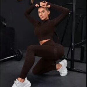 Leggings and Long Sleeve Crop Jacket Matching Set